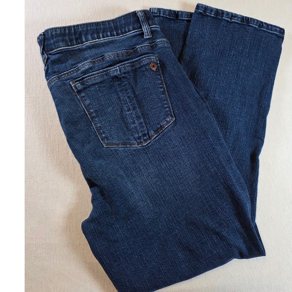 Democracy Ab solution Girlfriend Jeans Women 14 Blue Straight Leg Stretch Comfy